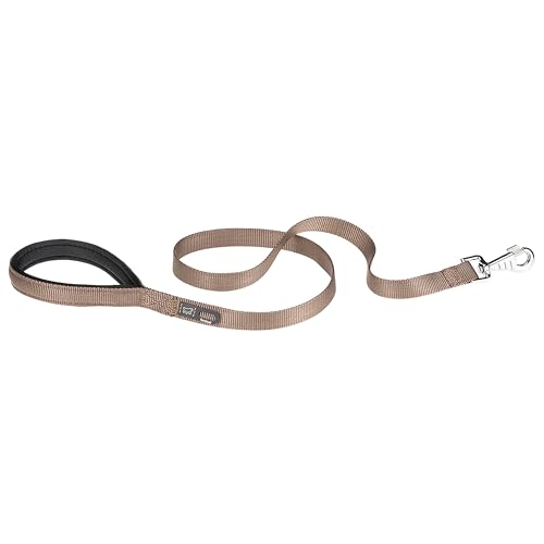 Ferplast Daytona G Guinzaglio per Cani Extraresistente - Morbida Impugnatura Imbottita - Pratico Porta Sacchetti Igienici - Antiabrasione - Design Italiano - 120 x 2 cm, Marrone