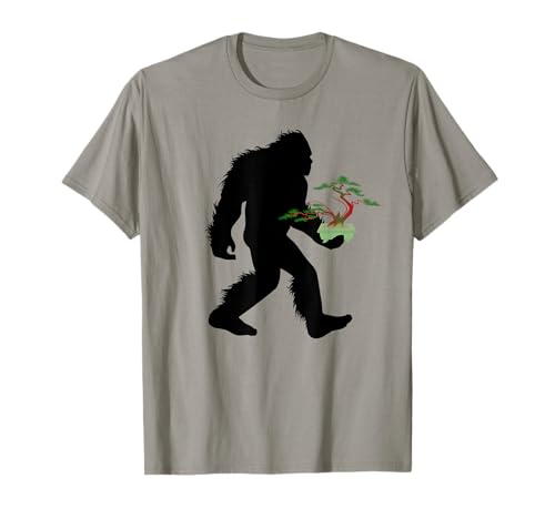 Bigfoot Carrying Bonsai Plant Sasquatch Tree Landscaper T-Shirt