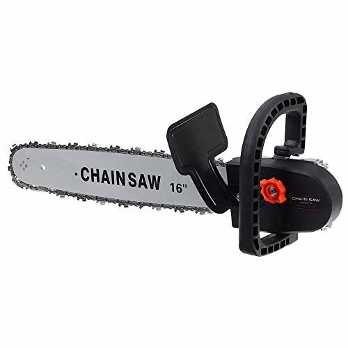 Image of Chainsaw Electric Drill Modified To Electric Chainsaw Tool Attachment Electric Chainsaws Accessory Woodworking Tool (Size : 16 Inch, Type : Angle Grinder Attachment)
