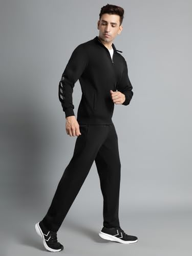 Image of hummel Promo Men's All weather Regular Fit Track Suit with Zipper and Pockets Comfortable Breathable Stretchable Soft Fabric For Everyday Use Ideal for Gym Training or Running Loungwear