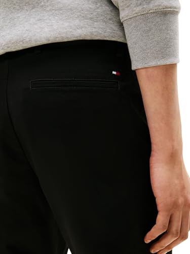 Tommy Hilfiger Herren Chino Hose Harlem Satin Relaxed Fit, Schwarz (Black), 32W/36L – Ansicht 2