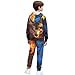 Pwnixequ Blue Red Wolf Boys 2 Piece Outfits Fashion Graphic Zip Up Hoodies and Sweatpants Sets Workout Dancing Sweatsuits Size Age 6 7 8 9 10 11 12 13 14 15 16T