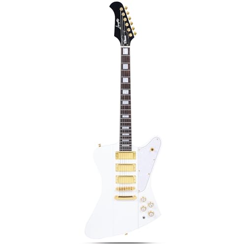Firefly FFDB Solid Body Electric Guitar Mahogany Guitar body Stainless steel and ball end frets rosewood fretboard(White Color)