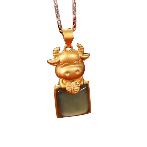 Collier Boeuf en Jade Vert et Argent 925, pendentif carré pour femme adepte de yoga