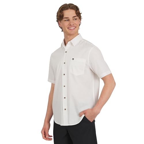 Quiksilver Men's Premium Cotton Woven Short Sleeve Button Up Casual Shirt4