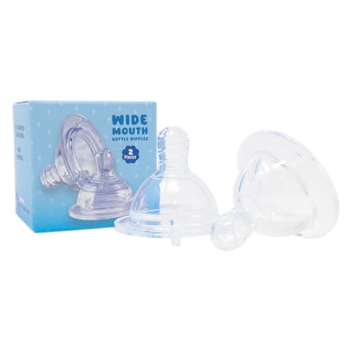 Rearz - Adult Silicone Wide Mouth Bottle Nipples (2 Pack)