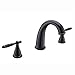 KINGO HOME Commercial Solid Brass Antique Lavatory Three Holes Two Handle Widespread Oil Rubbed Bronze Bathroom Faucet, Bathroom Sink Faucet Without Pop Up Drain