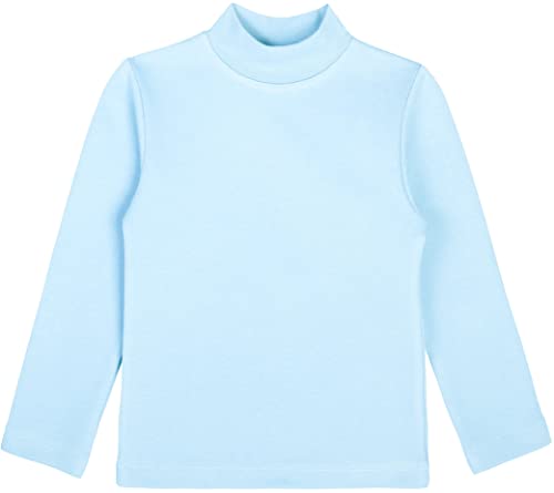 Image of Lilax Girls' Basic Long Sleeve Mock Turtleneck Cotton T-Shirt
