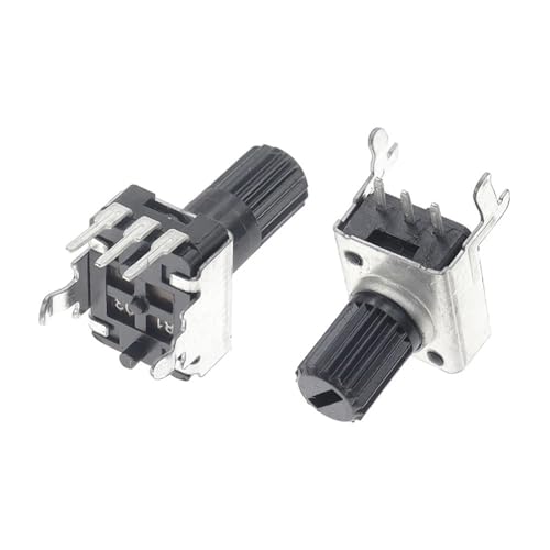 Potenciómetro RV09 de 3 pines horizontal con eje 20mm resistencia 20k ohm 4
