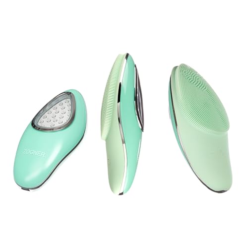 Cepillo de limpieza facial 2 en 1 con luz LED, limpiador facial eléctrico para hombres y mujeres, impermeable y recargable, masaje