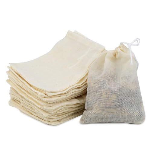 30 Pièces Sachets en Coton avec Cordon de Serrage, 8 x 10 cm petite pochette tissu, Petits Sacs Réutilisables en Lin et Toile de Jute, Lavande, Bonbons et...