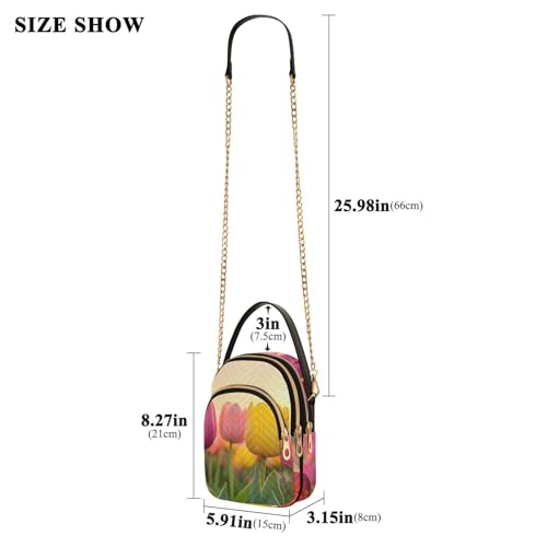 Shoulder Handbag Tulips Sunset Print Crossbody Purse for Women Stylish Ladies Shoulder Bag Top Handle Satchel3