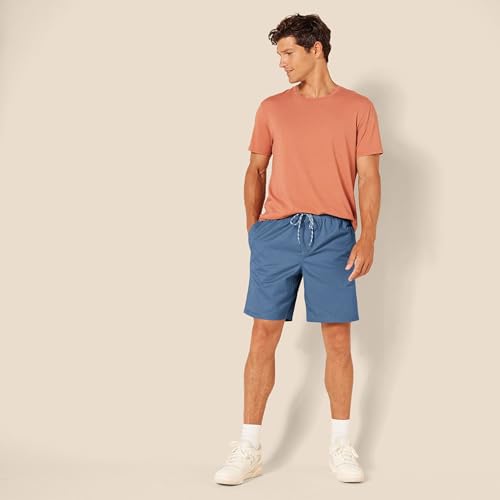 Image of Amazon Essentials Men's 8 inch Inseam Relaxed-Fit Cotton Drawstring Pull-On Walk Shorts, Summer-Weight