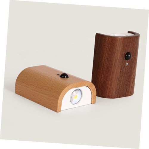 Lámpara de pared de madera LED recargable y sensor de movimiento 6