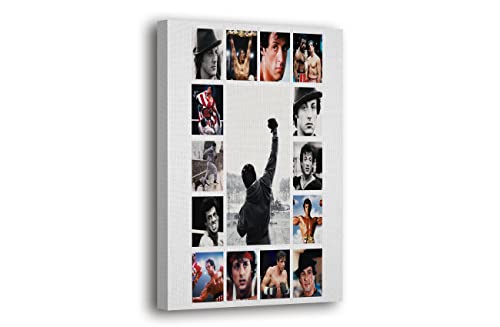 SpiritualHands Rocky Balboa Poster, Framed Canvas Picture Print Motivational Quote