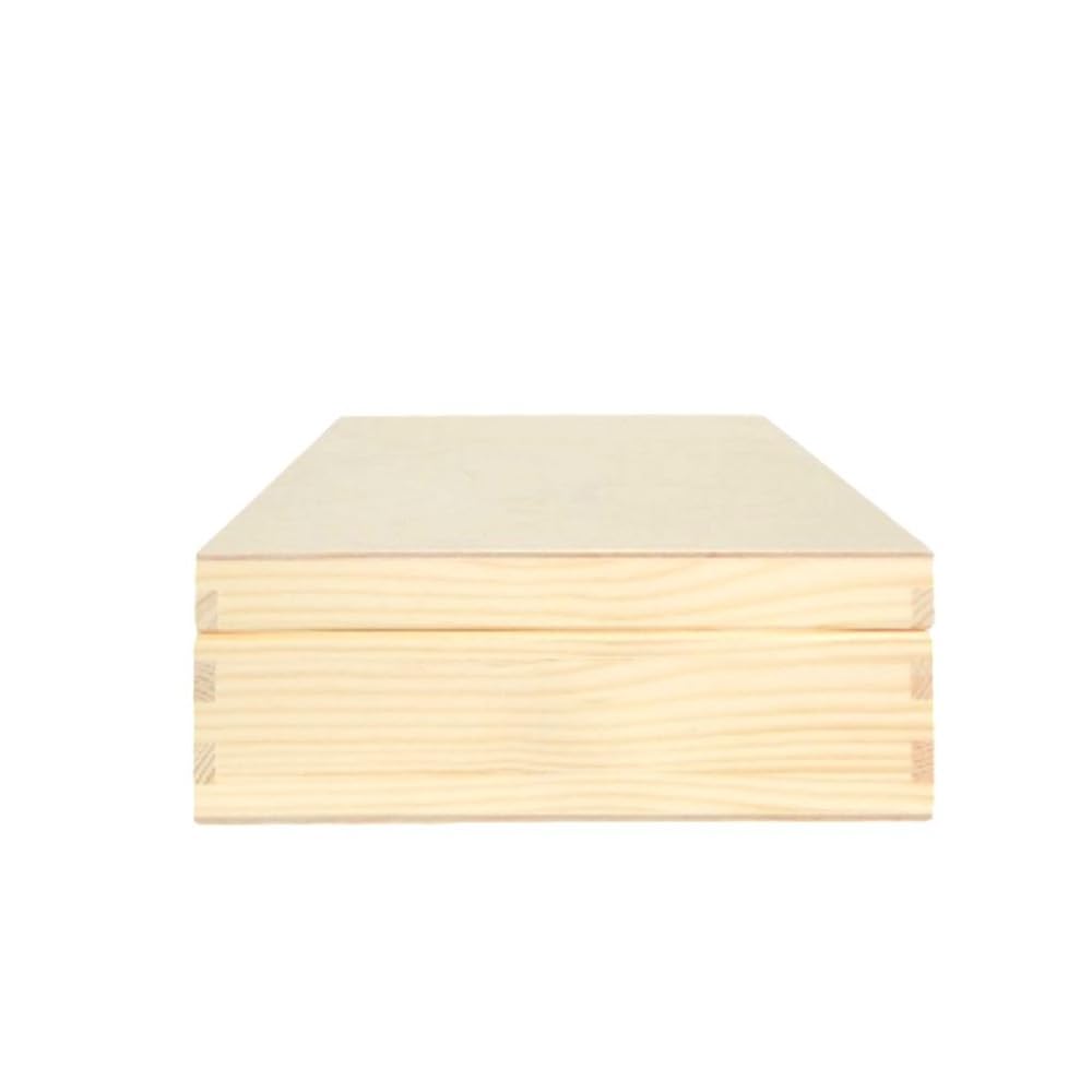Pinus Teebox 29,5x22,5x8 cm 12 Fächer Teebeutel Organizer Klappdeckel | Kiefernholz, 12 Fächer, staubgeschützt, für Teebeutel Sortenübersicht, Küche Esszimmer, kompakt platzsparend