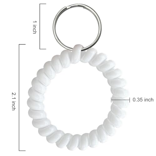 Image of TENOC Spiral Coil Keychain, Anti-lost Key Chain Holder Lanyard Cord for Sauna Outdoor Sports and Gym Pool