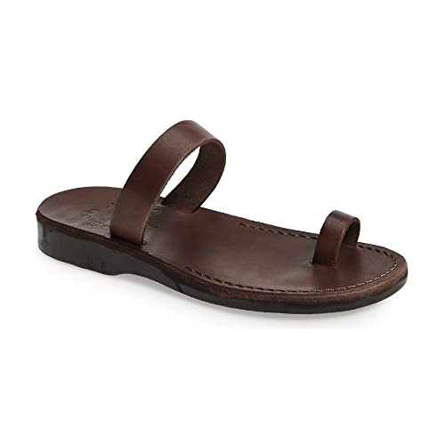 Eden - Leather Toe Ring Minimalist Sandal - Womens Sandals - Main Image