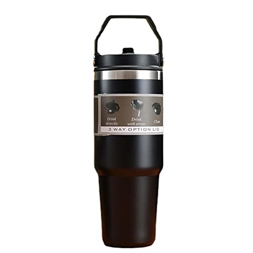 Taza térmica de acero inoxidable, 900 ml, a prueba de fugas, botella de agua térmica de doble pared, tazas de café aisladas al vacío, taza de viaje de café con tapa