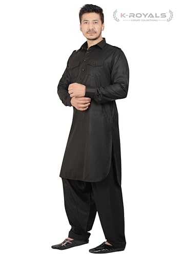 Image of K-ROYALS Full Pathani Suit for Mens /Cotton Blend Pathani kurta payjama set for mens