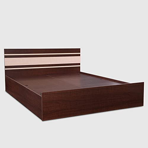 Image of Hometown Optimas King Bed with Box Storage in Dark Choco Colour (Engineered Wood, Dark Choco)