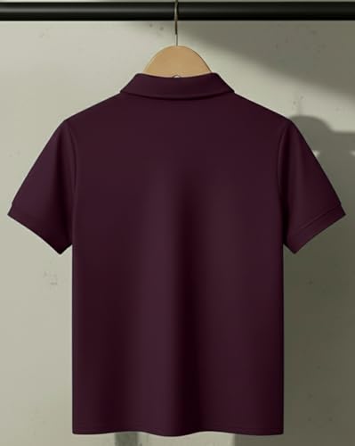 Image of AUSK Men's Polo Neck Cotton Blend Co-Ord Set | Regular Fit Half Sleeve T-Shirt with Matching Track Pant | Modern Casual Wear Co Ord Set for Men
