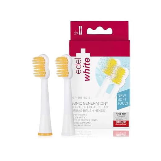 edel+white Dual Clean Ultrasoft Airbag Bürstenköpfe für elektrische Zahnbürste I Geeignet für alle edel+white Schall Zahnbürsten I Nachfüllpackung mit 2 Stück