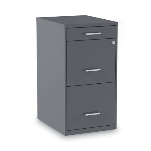 Alera Soho Vertical File Cabinet, 3 Drawers: Pencil/File/File, Letter, Charcoal, 14' X 18' X 26.9'