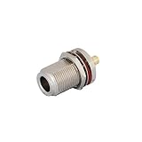2pcs Rf Wire Coaxial Cable Terminal Copper Alloy Connector N Female Bulkhead O-Ring Straight Solder for Rg...