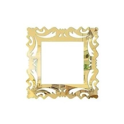 Autocollant mural pour interrupteur chic : lot de 8 cadres miroirs dorés 15x15 cm