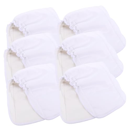 Insert lavable en fibre végétale pour couches : lot de 6 absorbants blancs réutilisables