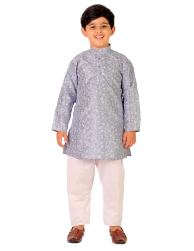 Boy's Indian Kurta Sets For Kids Cotton Floral Print Ethnic Wear On Diwali (S-171)
