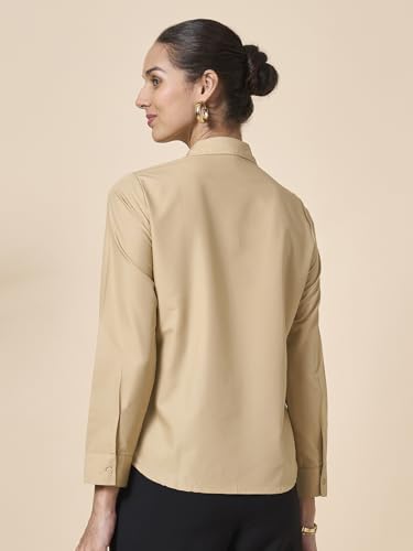 Image of Style Quotient Women Solid Polycotton Regular Formal Shirt