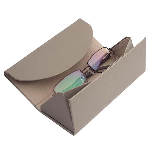 Image of VIVID Eyewear Lightweight Case Cover | Faux Leather Spectacle Eyeglass Box | Magnetic Closure Chashma Dibbi for Specs & Glasses 15.5 X 6 X 6 CM Inside Size | IC-536 | Grey