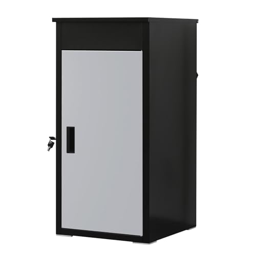 OFFICE OASIS 宅配BOX 宅配ボックス 床置き型宅配ボックス 大型 取り付けが簡単 両開扉 宅配 おしゃれ 盗難防止 防水 屋外 戸建て用 個人宅用 (OA-MB001C)