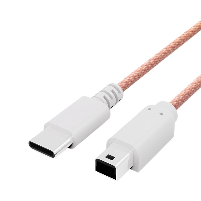 TEHAOUU Cable de carga compatible con Nintendo DSi / 3DS / 3DS XL/New 3DS / New 3DS XL - 2 m trenzado USB tipo C a conector propietario para dispositivos portátiles de juegos (rosa)