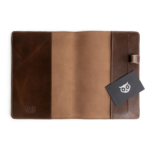 Image of Hide & Drink, Case for Hardcover Leuchtturm A5 (5.75 x 8.25 in.) Notebook, Protective Cover for Journal, Personal Planner, Full Grain Leather, Handmade Writing Accessory (Bourbon Brown, A5)