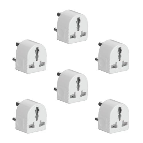 Image of Anchor by Panasonic 6 /10 /13A 3 Pin Multiplug adapter with Universal Combi Socket | 3 Pin Multi Plug Universal Socket (White, 52809-Pk6)