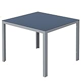 esstisch glas ausziehbar design Max. Belastbarkeit: 60 kg Outsunny Alu Gartentisch Balkontisch Terrassentisch Esstisch Tisch mit Glasplatte 87x87cm