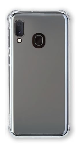 QUITECO Funda Transparente para Samsung Galaxy A20e, Carcasa Protectora Antigolpes, Protección de Bordes con Esquinas Reforzadas