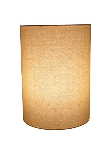 Image of Aspen Creative 31260A Transitional Drum (Cylinder) Shaped Spider Construction Lamp Shade in Light Grey 8 inch wide (8 inch x 8 inch x 11 inch)