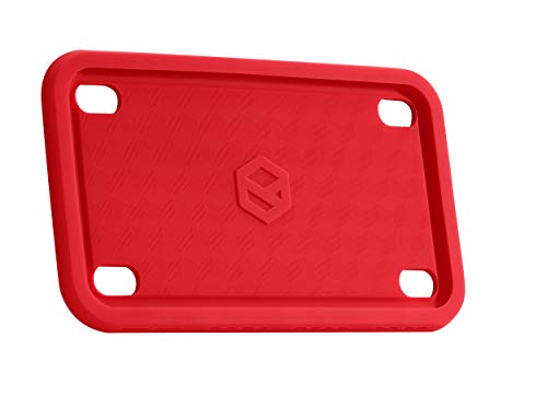 Rightcar Solutions Motorcycle Silicone License Plate Frame - Rust-Proof. Rattle-Proof. Weather-Proof. (Red)
