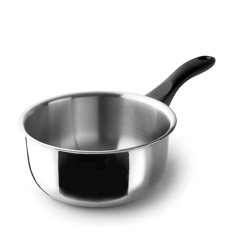 Lacor - 31216 - Garinox Gerader Topf, Edelstahl, glänzend poliert, ergonomischer Bakelitgriff, 1,5 Liter, Induktionsgeeignet, Nicht backofenfest, spülmaschinenfest, Ø16cm