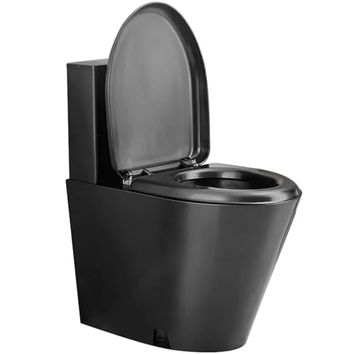 WANGJIANPENGPL WC a Poser en Acier Inoxydable 304, WC Broyeur, WC Sortie Verticale, Chasse d'eau Antigel pour Maisons, Centres Commerciaux et Toilettes...