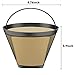 Gold Coffee filter - Permanent Reusable #4 Cone Shape metal Coffee Filter Compatible with Ninja CFP301 CFP201 Coffee Accessories - 4-1PCs