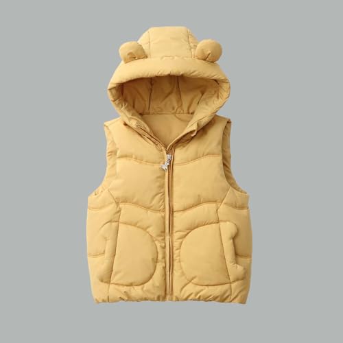 Boys Cute Bear Ears Hooded Jacket Kids Toddler Winter Quilted Lined Puffer Vest Zip Up Casual Waterproof Waistcoat2