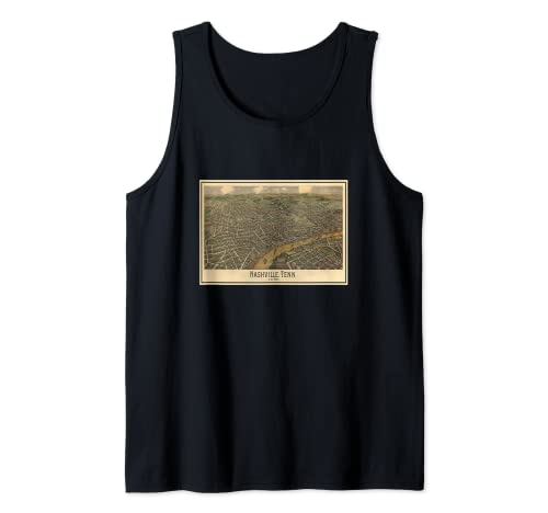 Vintage Nashville TN Mapa (1880) Camiseta sin Mangas