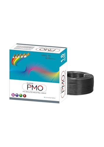 Image of Super PMO PVC Insulated Copper Wire, 90 m, Single Core Flexible Cable for Domestic and Industrial Use (BLACK, 1.00 SQ MM)