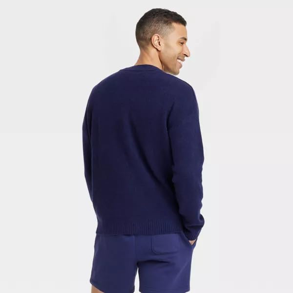 Goodfellow & Co Men's Kindness Blooms Floral Print V Neck Cardigan - (Navy Blue, Large)2