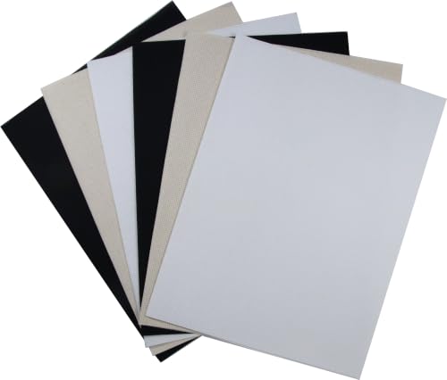 Image of KCS 4 /6 pc of 12 inch x 18 inch(30cmx45cm) 16 Count Cotton Aida Cloth Cross Stitch Fabric (6 pc,White+Oatmeal+Black)